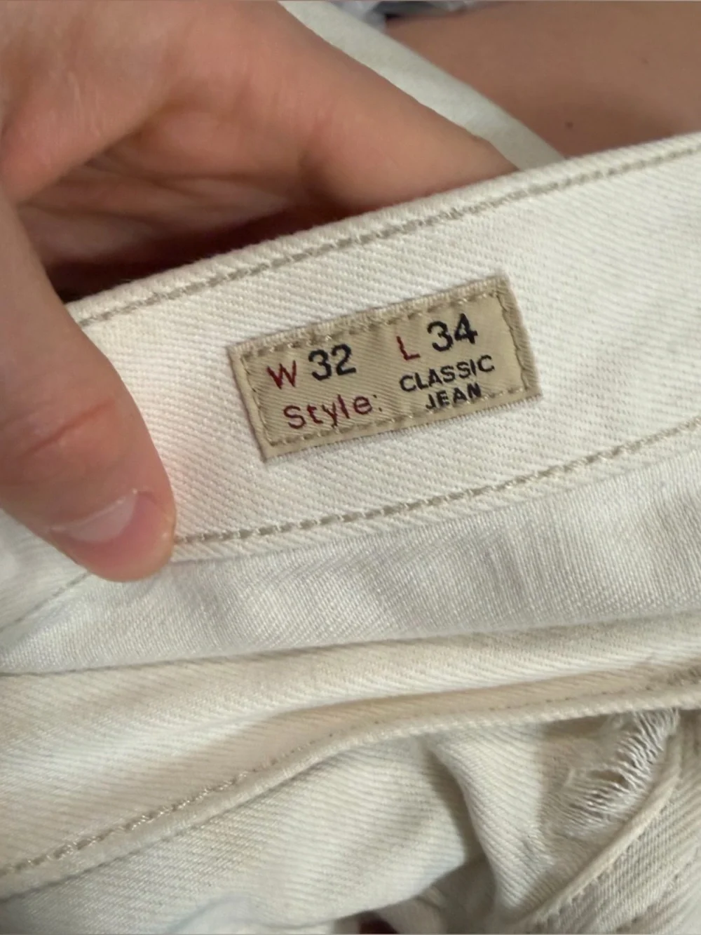 J crew Classic summerweight jean in cotton-linen blend natural ecru 30 x 34